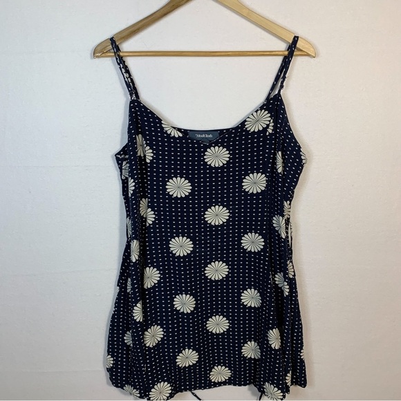ModCloth Y2K Blue Daisy Babydoll Tank Top - Picture 1 of 8